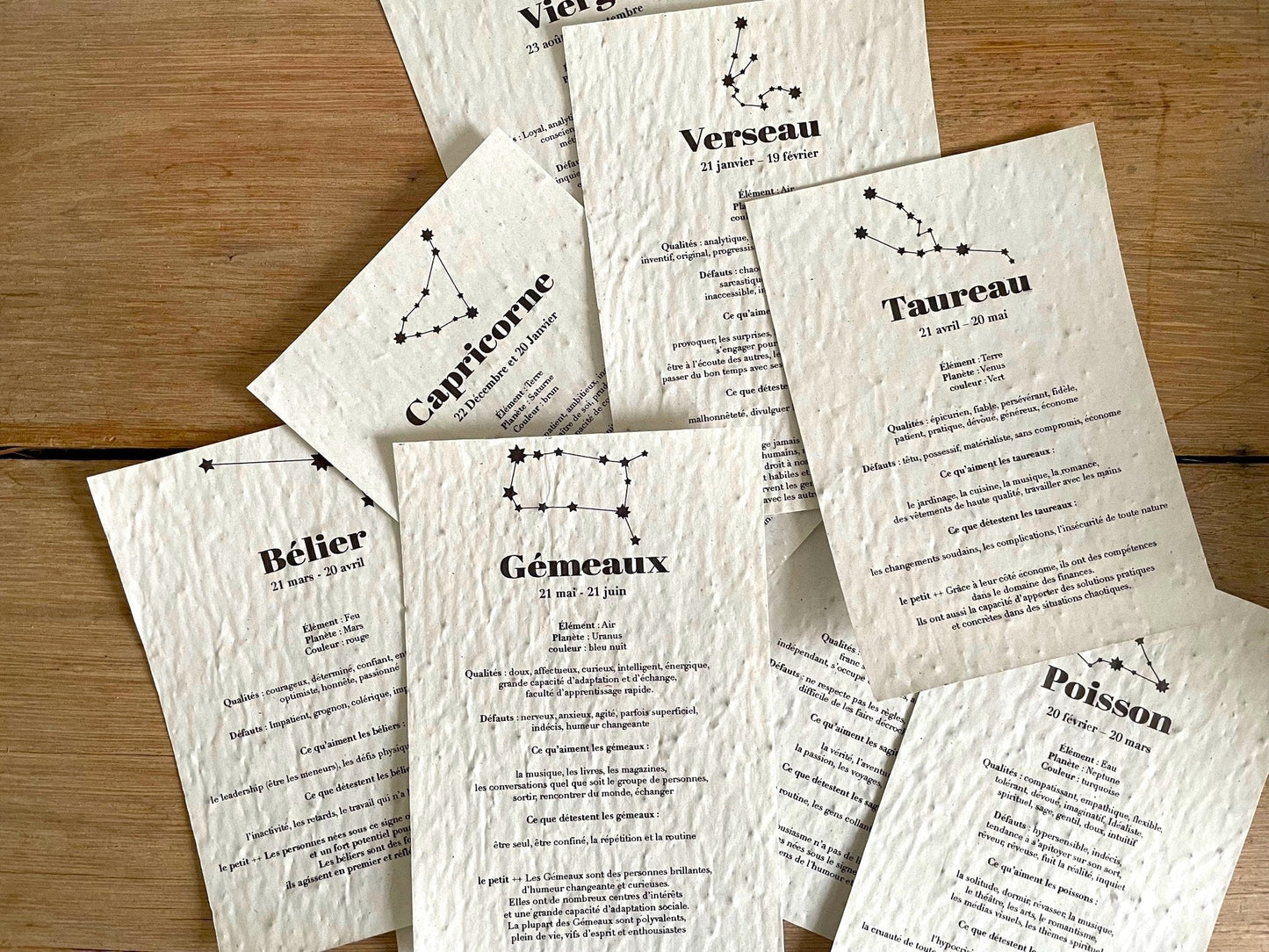 Carte à planter signe du zodiaque Vierge