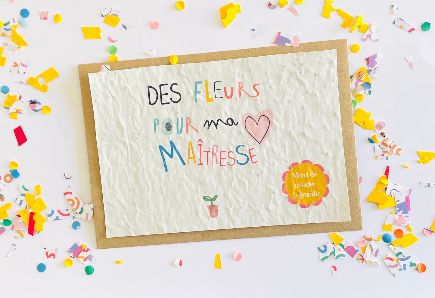 Carte à planter merci maitresse