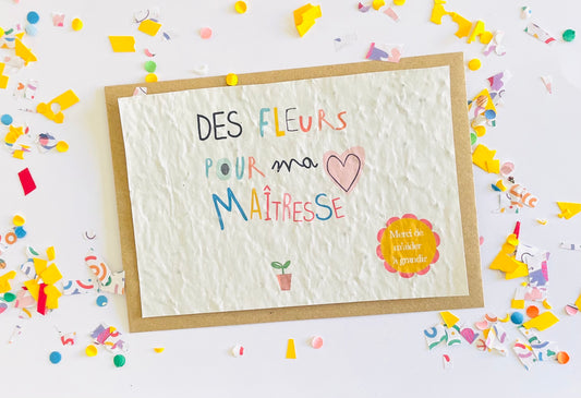 Carte à planter merci maitresse