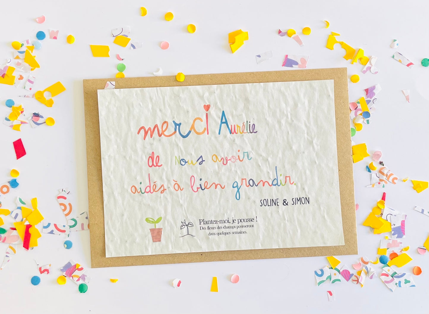 Carte à planter merci maitresse