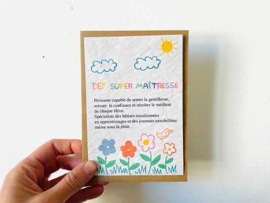 Carte à planter définition d'une super maitresse