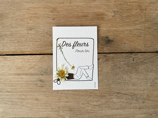 Carte fleurs pressées pour toi