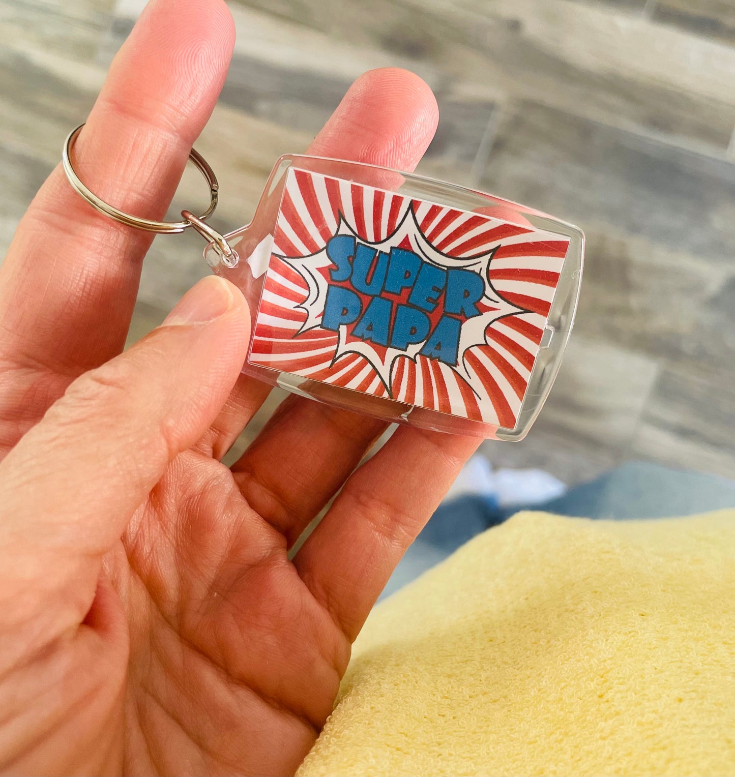 Porte-clés personnalisé super papa